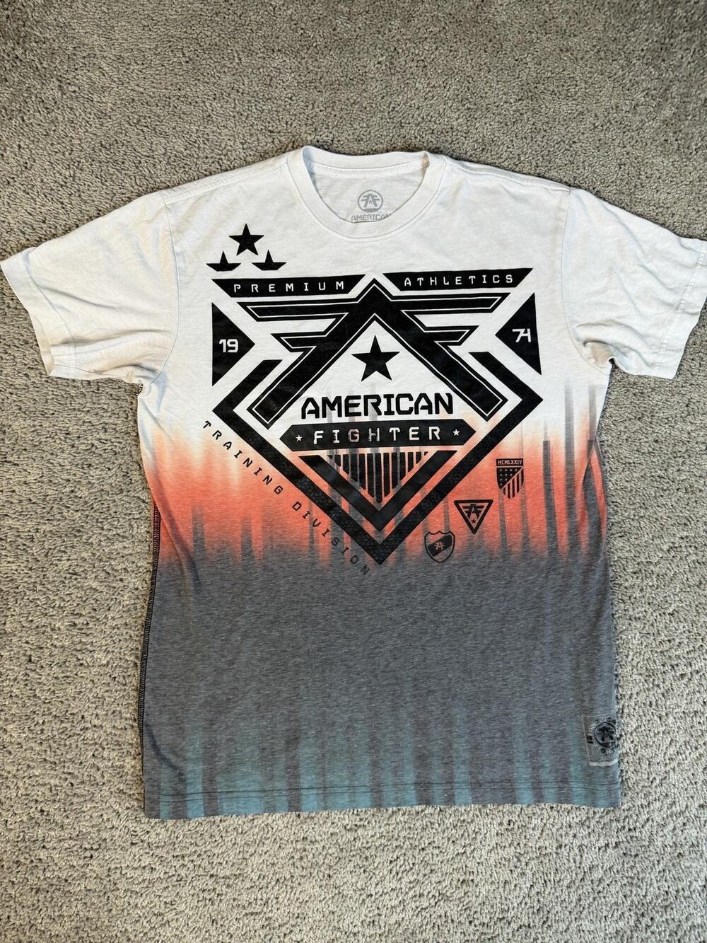 American Fighter Shirt Mens L Multicolor Graphic Crew Neck Cotton Blend